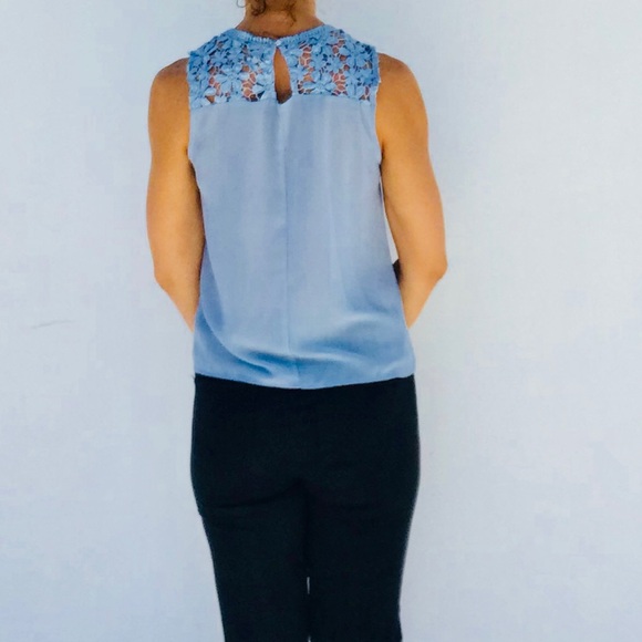 Light Blue Crochet Sleveless Top Size Medium - Picture 2 of 3